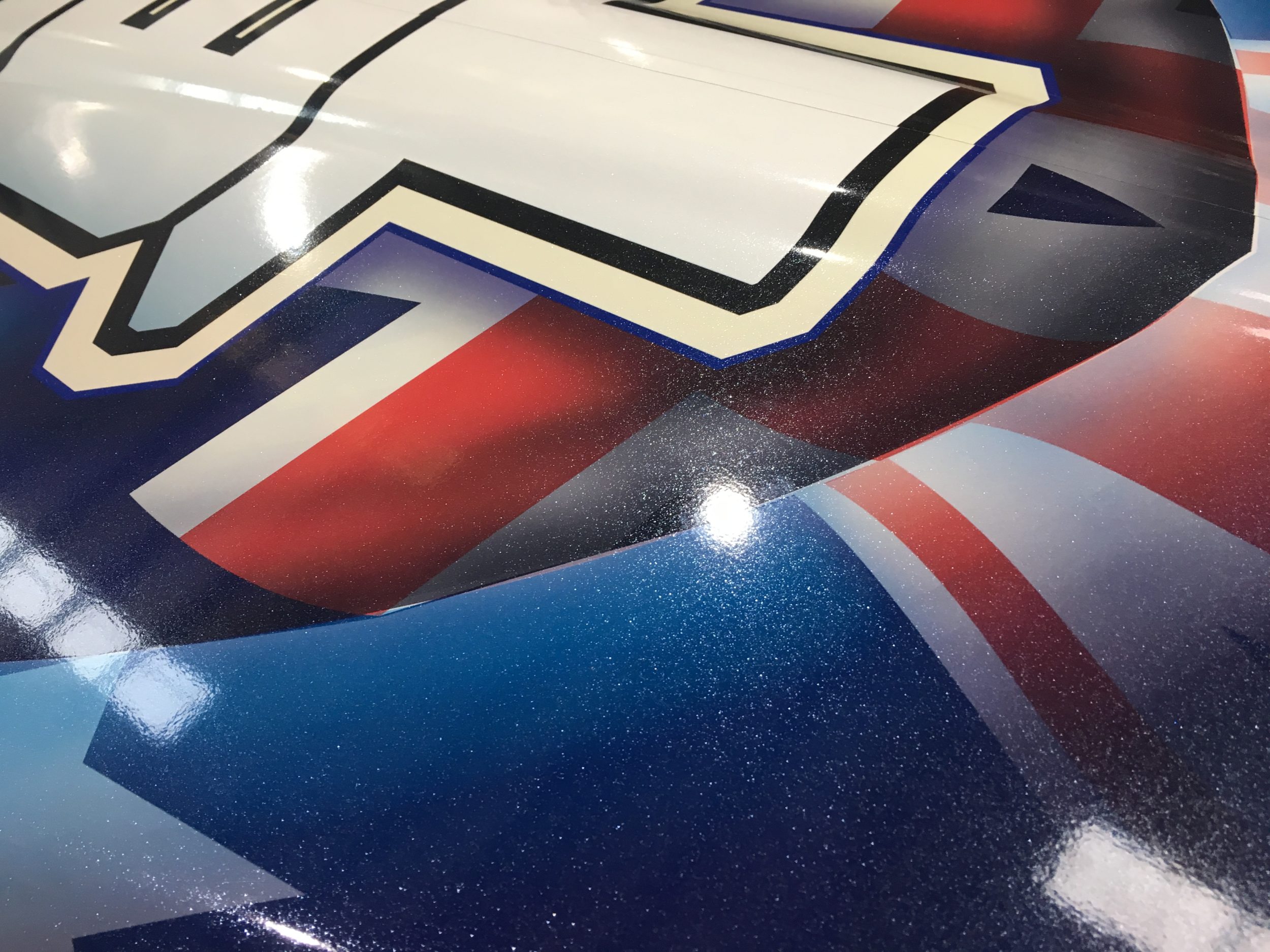 Custom boat wrap with specialised glitter laminate