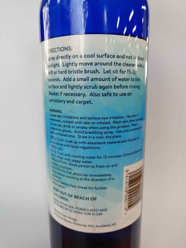 U-Dek Cleaner cleaning product boat flooring directions instructions