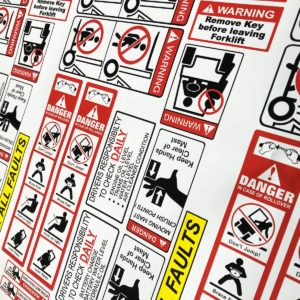 Printed forklift safety sticker kits