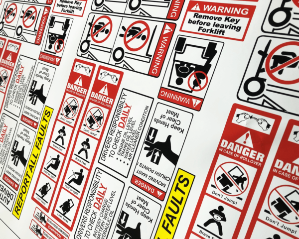 Printed forklift safety sticker kits
