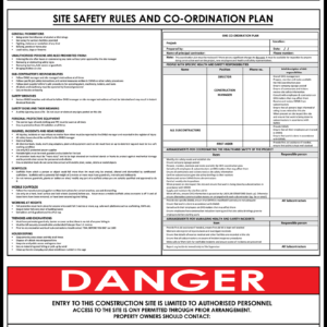 site safety rules corflute print