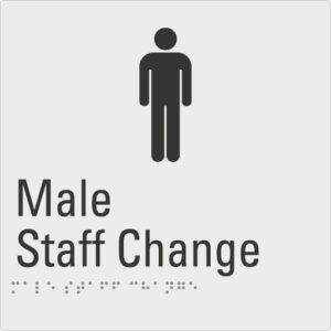 Male Staff Change Silver Braille Sign