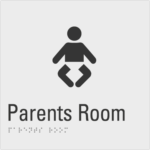 Parents Room Silver Braille Sign