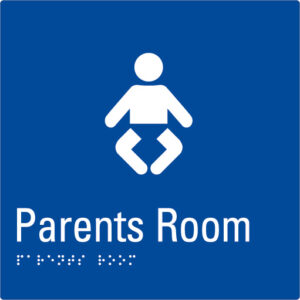 Parents Room Blue Braille Sign
