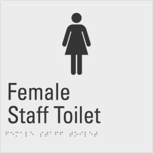 Female Staff Toilet Silver Braille Sign