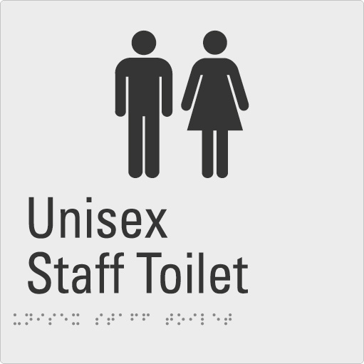 Unisex Staff Toilet Silver Braille Sign